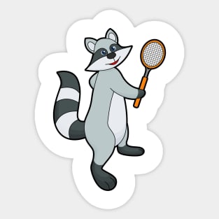 Racoon as Tennis player with Tennis racket Sticker